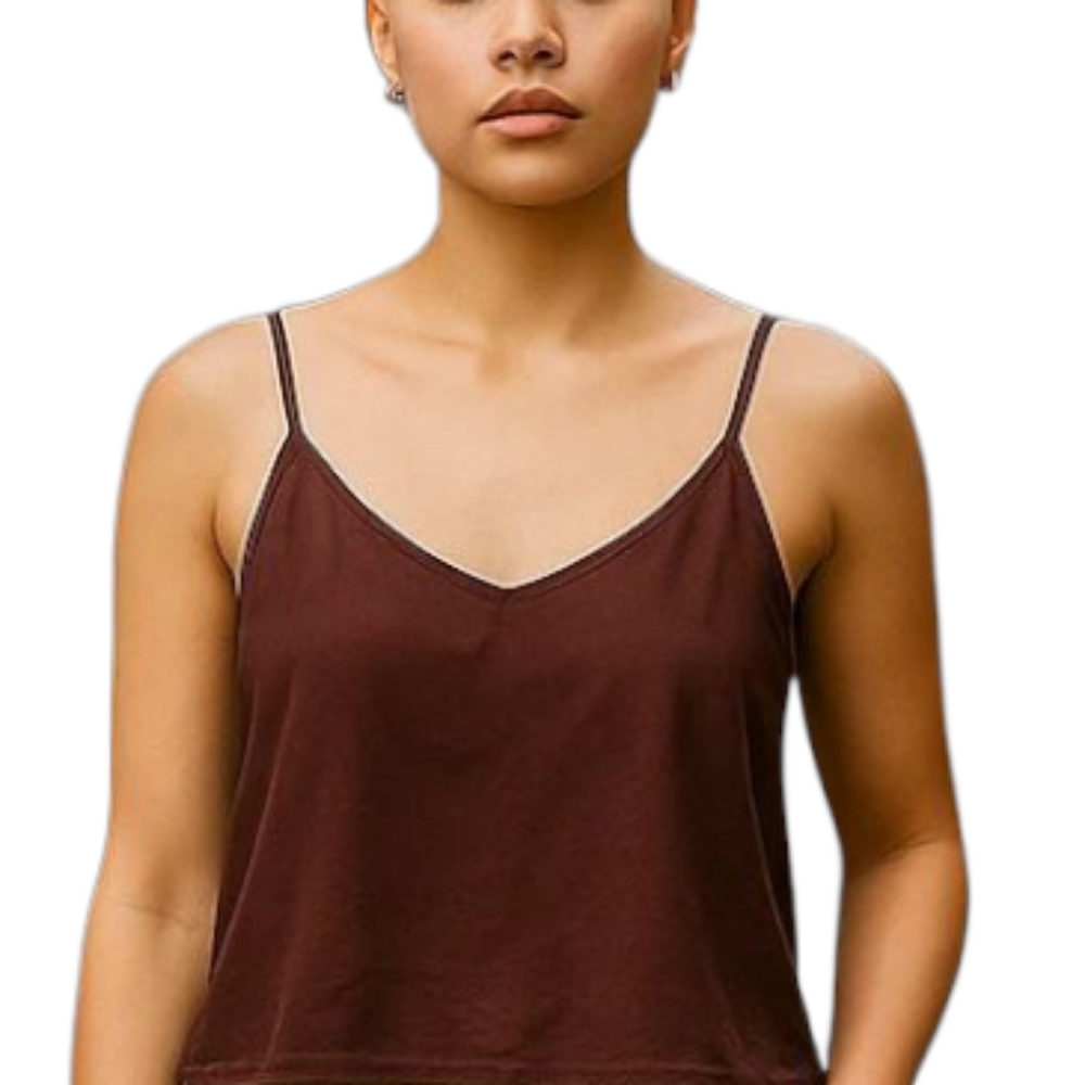 NEW Free People Mesh Trim Cami In Expresso Size XS - Picture 1 of 6